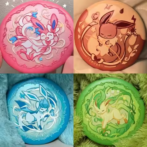 Kawaii Pikachus Anime Peripheral Eevee Badge Sylveon Glaceon Leafeon Brooch Badge Backpack Decorate 