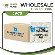MARKENBURG REGULAR WHITE MARSHMALLOWS Candy Toppings 1KG (5 PIECES PER BOX) HMART
