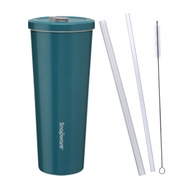 Corelle Brands 康寧餐具 Snapware 陶瓷不鏽鋼真空保溫吸管杯 贈吸管3件組  加勒比海  800ml  1組
