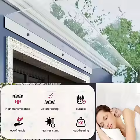 Window Door Wall Canop No Bracket Awning Canopy Outdoor Door Awning Window Awning Canopy for Sun Sno