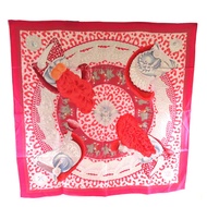 HERMES 【激減優惠】絲質90x90 Scarf絲巾粉紅色/白色/紅色/彩色