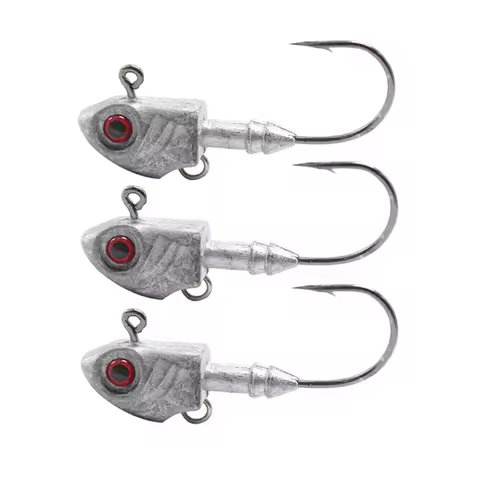 1/5pcs Jighead Fishhooks 5g 7g 10g 14g 20g Fish Shape Jig Head Hook Metal Fishing Lure Soft Worm Ass