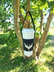 手工羊毛氈-黑柴飲料袋