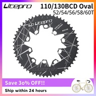 COD-Litepro Oval Double BCD 110/130MM Chainring Folding Bike 54/56/58T Crankset Doval Driveline Bicy