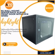 Wall Mount 9U Server Rack with 3 Gang Extension Key and Screw Set 460mm(H) x 550mm(W) x 500(D) WM9U