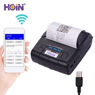 HOIN Portable 80mm Thermal Receipt Printer Handheld Barcode Printer USB BT Connection Wireless Suppo