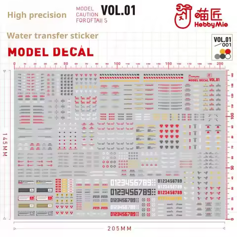 HOBBY MIO VOL1-001~007 High-definition Water Transfer Decals Assembly Model Tools for Gundam Model M
