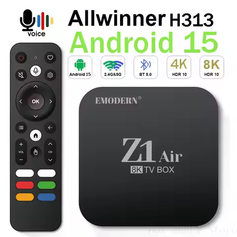 Z1 Air TV Box 8GB 128GB BT 5.0 Wifi 4G 5G Android 15 Smart Support 4K 8K HD Voice remote Allwinner H