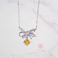 Rosenmarry/สร้อยคอพลอยซิทรินแท้ ตัวเรือนเงินแท้ จัดส่งพร้อมกล่อง RN020 พลอยแท้เสริมดวง ของขวัญ