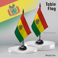 Bolivia Country Table Flag, Smooth Velvet Fabric + Wooden Stand Table Flag/, Room Decoration