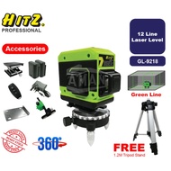 HITZ 12 Line 3D Laser Level Light Self-Leveling 360° Rotary Cross Auto Measuring GL-9218