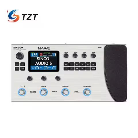 TZT M-WAVE MK-300 Guitar Bass Comprehensive Effects Pedal Audio Processor 160+ Preset Timbres with 3
