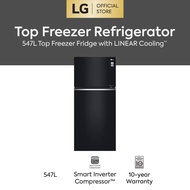 547L Top Freezer Fridge in Black Glass Finish