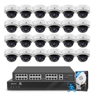 GWSECU 32 Channel Security Camera Systems, AI Human Detection, 4K 32CH PoE NVR with 8TB HDD, 24x 5MP