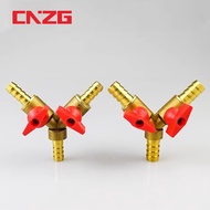 3-way  Y Shaped Brass Valve Pipe Natural Connector Cut off Valve
