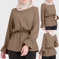 Modern Wanita Blouse Viral Pinggang Getah Baju Ironless