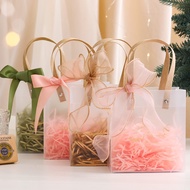 Gift Bag with Ribbon &amp; Raffia Wedding Door Gift Bag Goodie Bag Frost Gift Bags Berkat Kahwin