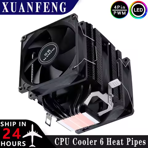 PC Air-cooled Radiator x79 x99 AM3 AM4 AMD Twin Towers 6 Heat Pipe CPU Cooler Fan Installing Intel L