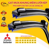 Gạt mưa lưỡi kép cao cấp cho xe MITSUBISHI OUTLANDER bộ cần gạt kính nước mưa xe oto 2 lưỡi khung m
