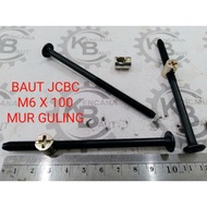 JCBC M6 X 100 BOLT AND NUT + BOLSTER NUT FURNITURE BOLT/ DIPAN/ KNOCKDOWN/