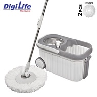 DIGILIFE WYL36 Spin Mop Spinnable with Bucket Wheels Big Pail Mop Floor Cleaner Magic Mop Spinner 36