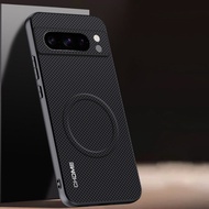 For Google Pixel 8 / Pixel 8 Pro Soft Edge Mark Texture Built-in Magnetic Car Holder Protective Back