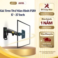 XO NB F120 Wall Mount Monitor/TV Mount (17-27 Inch) - Omnidirectional Rotation, Pneumatic Spring