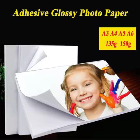 A3 A4 50sheets A5 A6 100sheets 135g 150g high Glossy Self Adhesive photo paper with back glue sticke