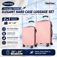 Travel Star TNL006 Elegant Hard Case Luggage Set Suitcase Set Bagasi (20 inch + 24 inch)