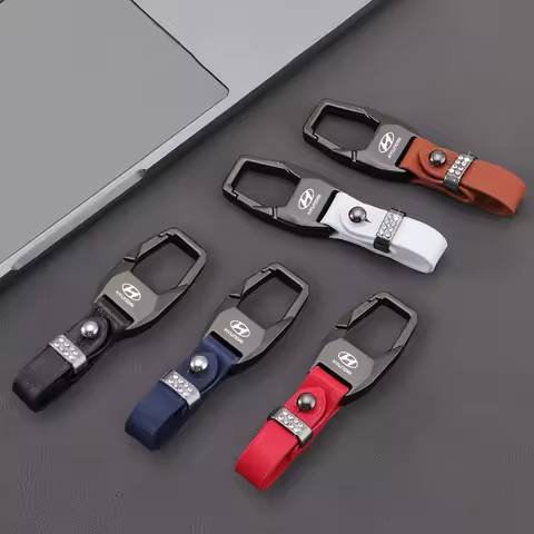 Car Metal Leather Keychain Gifts Chain For Hyundai Tucson Solaris Accent Elantra Ix35 I20 I30 I40 IX