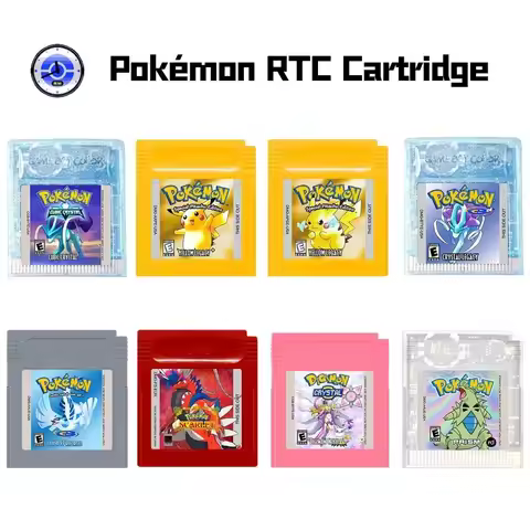 GBC RTC Pokémon Series Clock Game Card , Prism，Cubic Crystal , Digimon Crystal ,Scarlet， GBC Pokémon