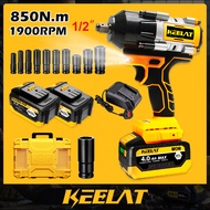 KEELAT KID0010 Cordless Impact Wrench Battery 1/2"Heavy Duty Impact Gun Electric Cordless Wrench Bru