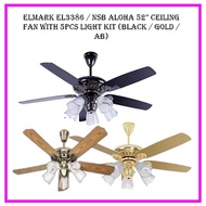 Elmark EL3386 / NSB Aloha 52" Ceiling Fan with 5pcs Light Kit