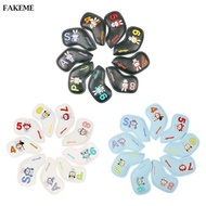 [SharprepublicefMY] 9 Pieces Golf Iron Club Head Covers Set Lightweight Golf Wedge Covers Set Cute