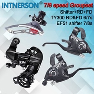 INTNERSON Tourney RD 7/8 speed Groupset MTB TY300 FD 6/7/8 speed combo EF51 shifter 7/8 speed Bike