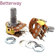 5pcs B1K B2K B5K B10K B20K B50K B100K B500K B1M 6Pin Shaft WH148 Potentiometer 1K 2K 5K 10K 20K 50K 
