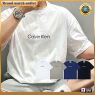 Original Calvin Klein Baju-T lelaki CK overprint logo tee summer couple top lelaki new simple round 