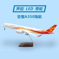 Air Passenger A350 Navigation Navy Airplane Model with Wheels and Lights Simulation Civil Airliner G