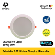 Dycorra LED Panel Light 12W 18W  Downlight Day Warm Cool Tri-Colour Dimmable 3000K With Switch Anti Stroboscopic Anti Blue Light Bedroom Living Room