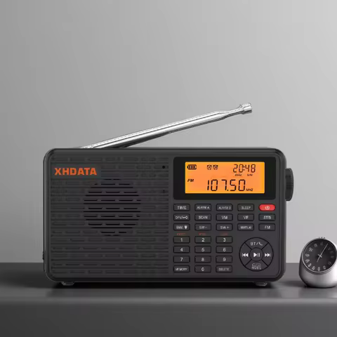 XHDATA D-109 Stereo Digital Portable Radio AM SW MW FM Radio Bluetooth Compatible Multifunctional Ra