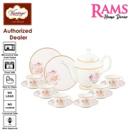 Vantage 14 Pcs Porcelain Tea Set with Dessert Plate / Coffee Tea Set / Serveware / Tableware / Premi