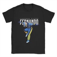 Fernando Alonso T-Shirt Men's Beach Dance Cotton Popular Custom Logo Clothing