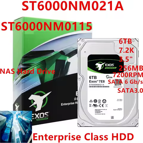 New Original HDD For Seagate 6TB 3.5" SATA 6 Gb/s 256MB 7.2K For Internal HDD For Enterprise HDD For