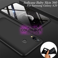 MR Case 360 Samsung Galaxy A20 / Case Samsung A20 / Case Fullbody Depan Belakang Samsung A20 / Silik