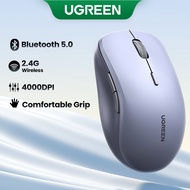 UGREEN Bluetooth 5.0&amp; 2.4G Ergonomic 4000DPI Wireless Office Mouse for MacBook air/ ipad/ Matebook