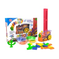 Colored Electric Train Set Automatic Brick Laying Toy Trains Domino Board Game for Children