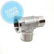 TEE SHOWER 1/2" TEE CLOSET TEE KRAN SAMBUNGAN T SHOWER STAINLESS TE CABANG BIDET CABANG 3 DRAT LUAR 
