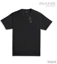 Rians Premium Black Tee 100% Cotton Plain T-shirt 190 GSM