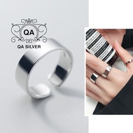 Nhẫn bạc 925 trơn bản to 5mm cặp đôi nam nữ S925 MINIMAL QA SILVER Ring RI191102