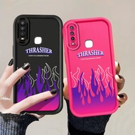 Purple Gradient Flame Back Cover Casing For VIVO Y17 Y15 Y12 Y12i Y3S 1901 1902 1904 Y7S S1 Shockpro